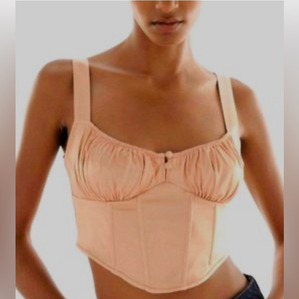 Zara Satin Corset in Nude size Medium
